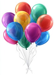 Colorful Balloons in a Bunch