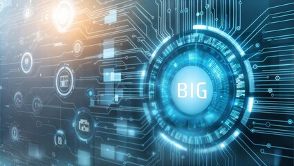 Obraz premium Technology Convergence: A vibrant nexus of data pathways and glowing nodes illustrating the power and reach of modern technology. 