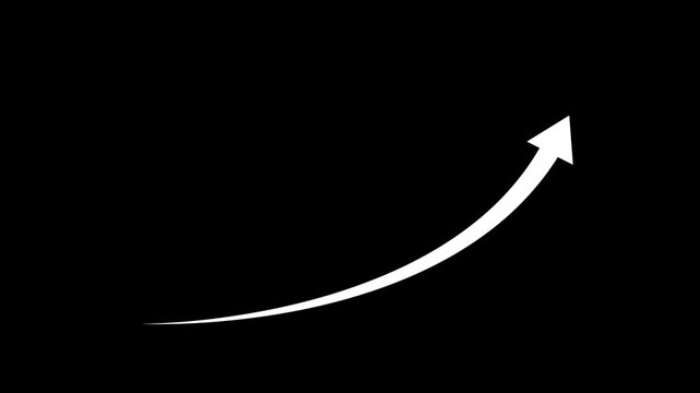 Rising arrow transparent channel. arrow rising transparent channel, business growth arrow and graph chart, Business line arrow.