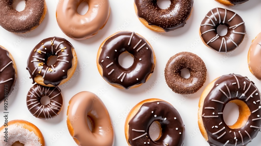 Wall mural donut isolated on white background