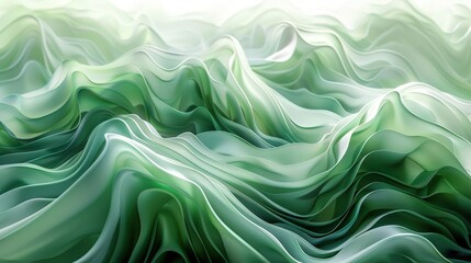 Obraz premium Abstract Green Wave Illustration