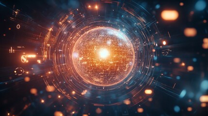 Fototapeta premium AI: The Symbiotic Fusion of Human Intelligence and Technology