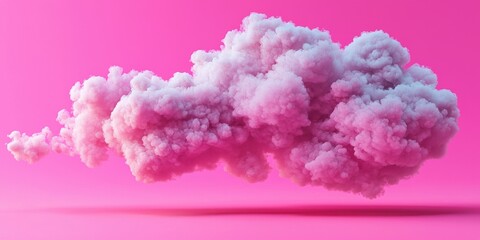 Fototapeta premium A vibrant pink cloud floats against a bright pink background, creating a dreamy and whimsical atmosphere for your creative projects.