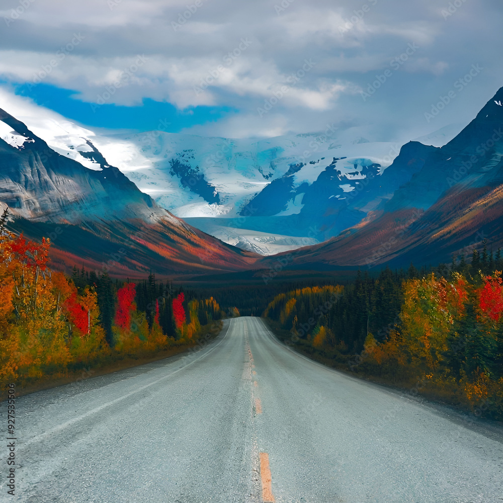 Wall mural autumn in the mountains