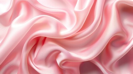 Obraz premium Elegant close-up of pink satin fabric texture, showcasing luxurious, smooth, and shiny material perfect for backgrounds or textile concepts.