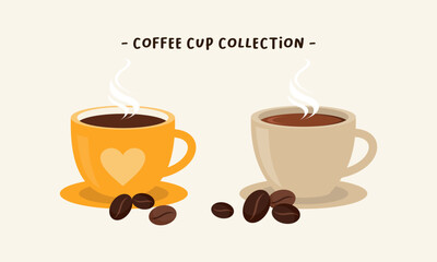 Coffee cup collection logo vector