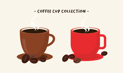 Coffee cup collection logo vector