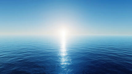 Obraz premium Tranquil Ocean View with Sparkling Sunlight Reflecting on Water Surface
