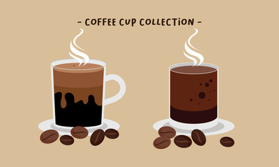 Coffee cup collection logo vector