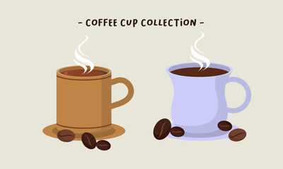 Coffee cup collection logo vector