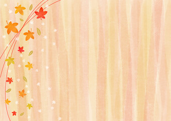 カラフル紅葉のイラスト背景