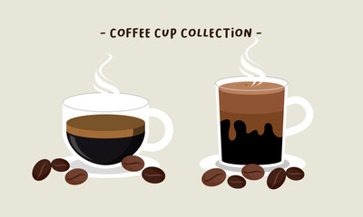 Coffee cup collection logo vector