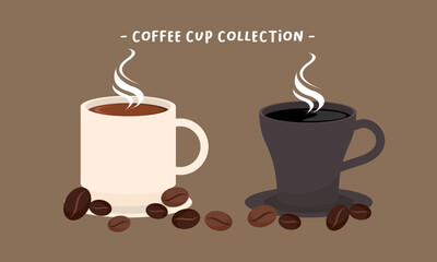 Coffee cup collection logo vector