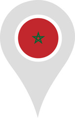 Moroccan Flag Location Pin