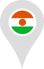 Niger Flag Location Pin