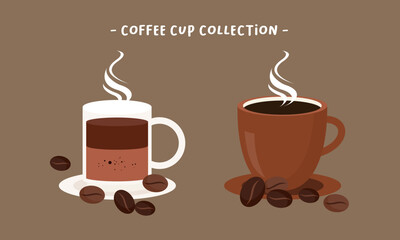 Coffee cup collection logo vector