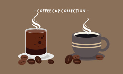 Coffee cup collection logo vector