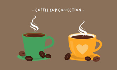 Coffee cup collection logo vector