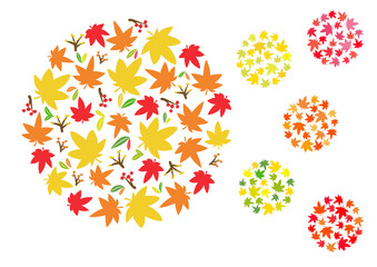 カラフル紅葉のイラスト背景