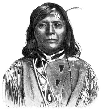 Portrait of Nez Perce woman. The Nez Perce are an Indigenous people from the southeastern Columbia River Plateau. Publication of the "Meyers encyclopedia", Vol. 7, Leipzig, Germany, 1910.