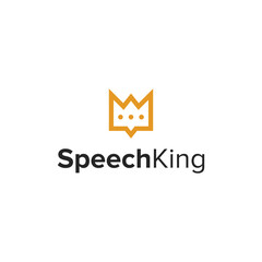 speech king simple sleek geometric creative modern logo design