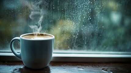 Steaming Cup of Coffee: Close-Up Shot
