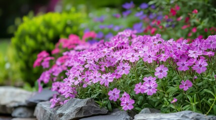 Naklejka premium Phlox paniculata flowers in the garden.