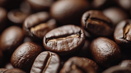 Naklejka premium Coffee beans up close