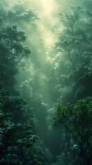 Obraz premium Digital glass futuristic forest poster background