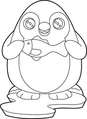 Penguin Fish Animal Vector Graphic Art Illustration