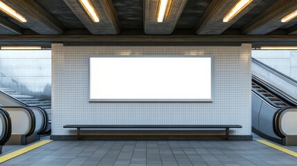Fototapeta premium Blank subway billboard