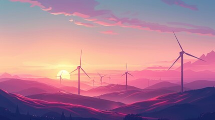 Windmills at Sunset