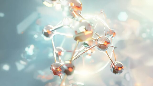 molecule or atom, Abstract structure for Science or medical background, 3d illustration, science, atom, abstract, chemistry, structure, blue, chemical, background