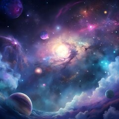 Obraz premium fantasy style galaxy background