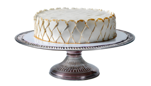 Cake stand on a white isolated background. Generative AI.