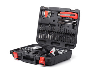 Tool box with electric cordless drill set