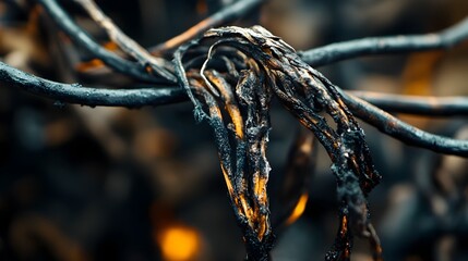 Burnt and Melted Wiring Showing the Dangers of Electrical Fires