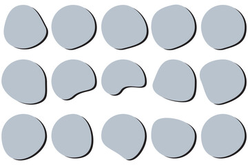 Blob shape organic, vector illustration set. Collection from abstract forms for design and paint. Liquid silhouette drop in modern style. Basic stains isolated elements on white background