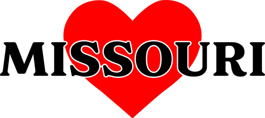 Missouri US State Red Heart