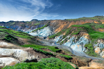 Stunning colors of the remote valley at Reykjanes peninsula