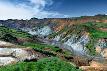 Stunning colors of the remote valley at Reykjanes peninsula