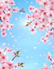 Pink Cherry Blossom Spring Background