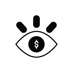 Fototapeta premium vision glyph icon with white background vector stock illustration
