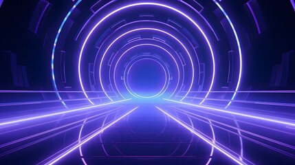 3d rendering of purple and blue abstract geometric background. Scene for advertising, technology, showcase, banner, game, sport, cosmetic, business, metaverse. Sci-Fi Illustration. Product display