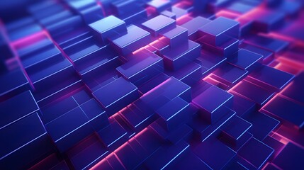Fototapeta premium 3d rendering of purple and blue abstract geometric background. Scene for advertising, technology, showcase, banner, game, sport, cosmetic, business, metaverse. Sci-Fi Illustration. Product display