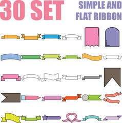 Curved Banner Ribbon Vector Ribbon Banners Simple Flat Design