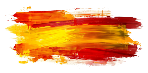 Pinselstrich in den Farben rot und gelb