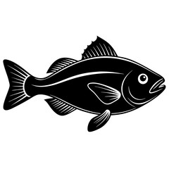 fish black silhouette white background