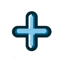 Isolated vector illustration of symbol of mathematical plus sign on white background.