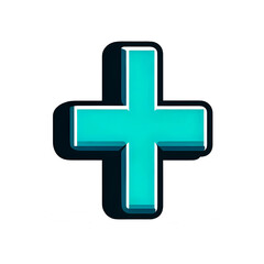 Obraz premium Isolated vector illustration of symbol of mathematical plus sign on white background.